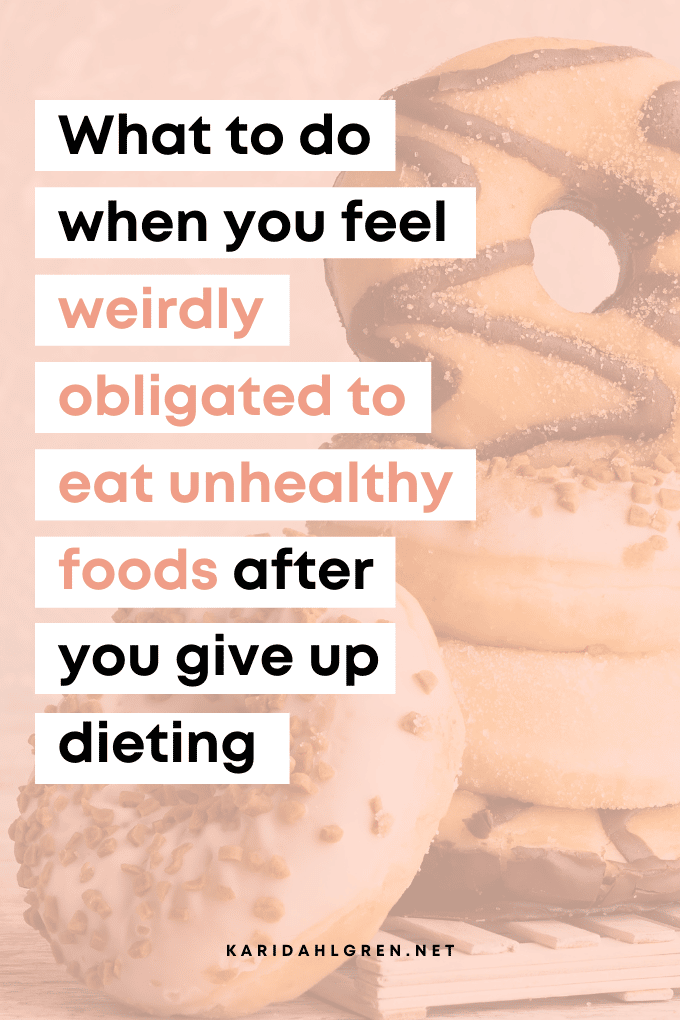 Choosing between healthy and unhealthy options used to be easy. I would just pick the healthy thing (and you know, later binge on the unhealthy thing). After I gave up dieting, I started feeling weirdly obligated to pick the unhealthy thing, and it took me a second to gather my bearings. I hope this post helps you skip that confusion!