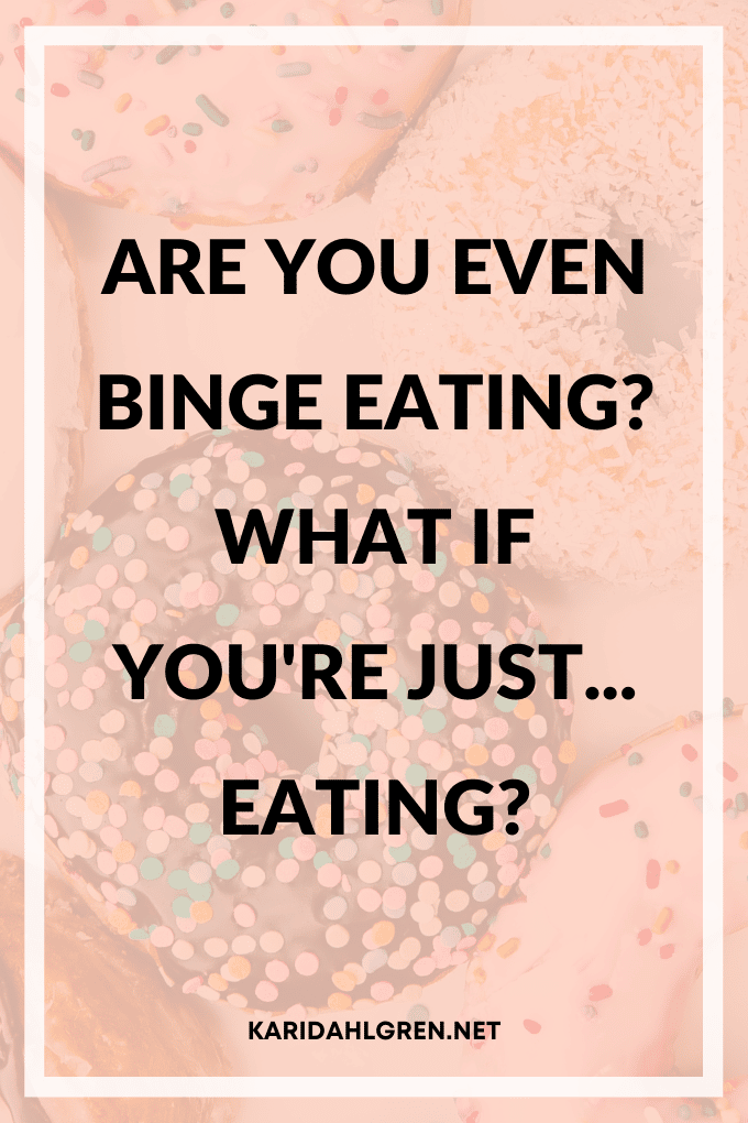 If you're recovering from overeating, you may assume that eating in the middle of the night counts as overeating. But if you don't eat enough during the day, night eating might not be overeating. It might just be EATING. 

I try to make a strong case for being kind to your body by eating when you're hungry, no matter what time of day it is. And if you think I'm crazy, just read the post and decide for yourself. <3