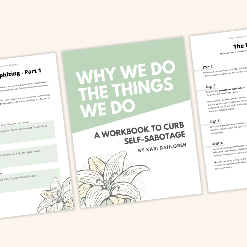 cover of Kari Dahlgren's digital workbook, Why We Do the Things We Do
