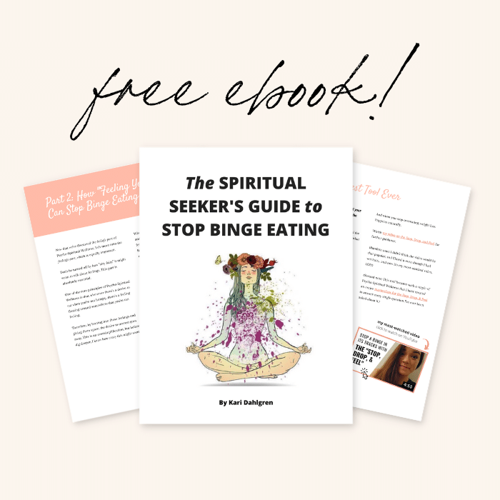 free ebook! [cover of 'The Spiritual Seeker's Guide to Stop Binge Eating]
