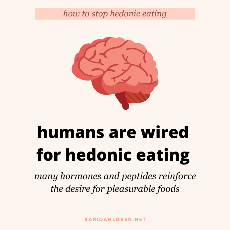 how to stop hedonic eating: humans are wired for hedonic eating: many hormones and peptides reinforce the desire for pleasurable foods