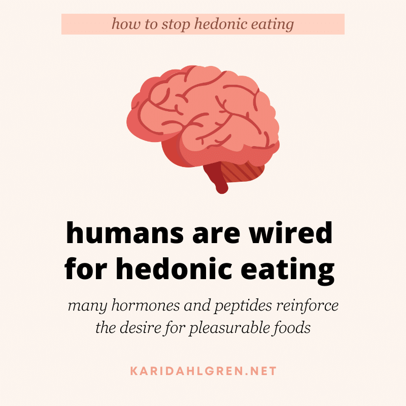 how to stop hedonic eating: humans are wired for hedonic eating: many hormones and peptides reinforce the desire for pleasurable foods
