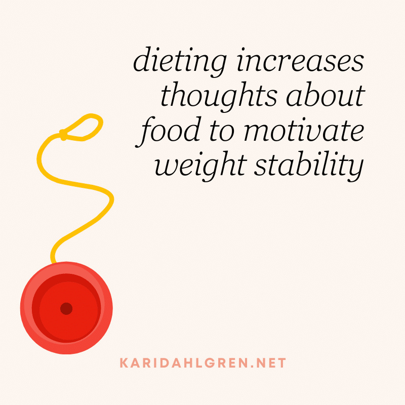 dieting increases thoughts about food to motivate weight stability