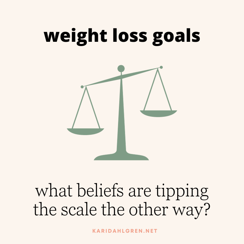 weight loss goals: what beliefs are tipping the scale the other way?