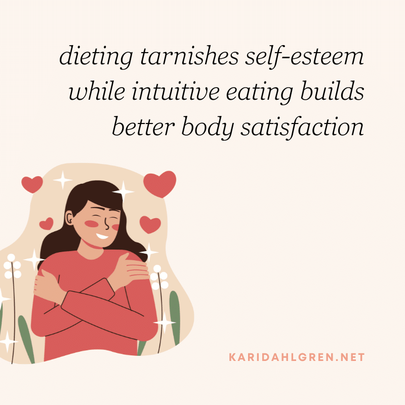 dieting tarnishes self-esteem while intuitive eating builds better body satisfaction