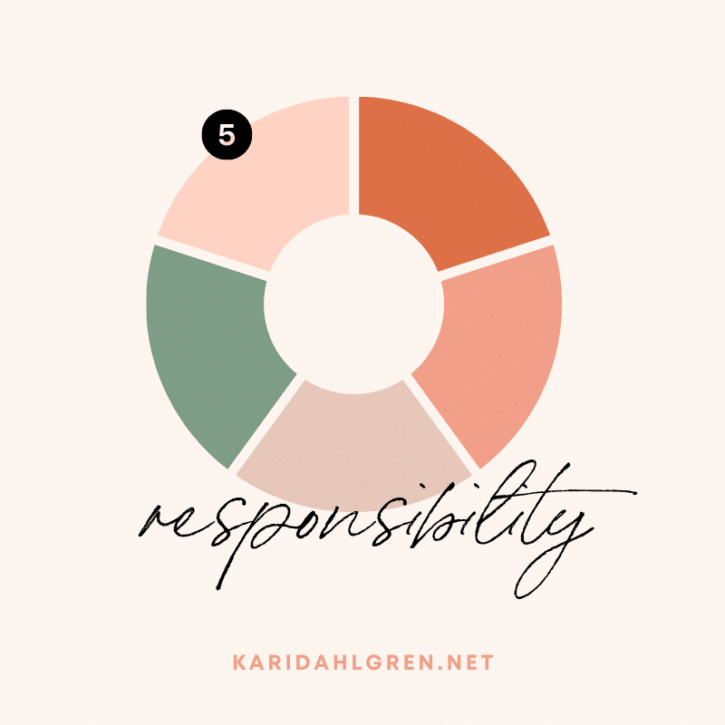 fifth pie chart segment: 5 - responsibility